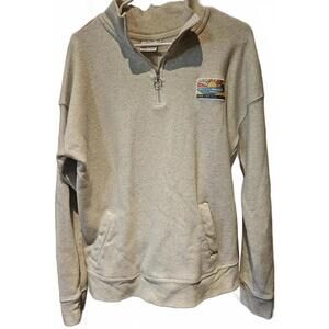 Ron Jon Surf Shop Size XL Gray 1/4 Zip Pullover Sweatshirt With Pockets